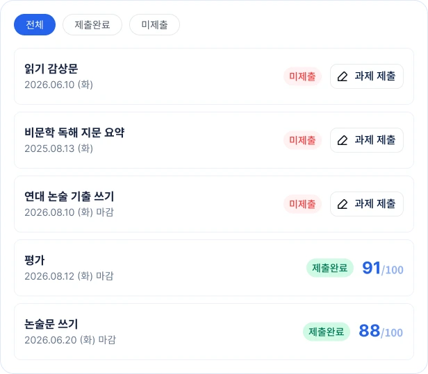 과제 현황